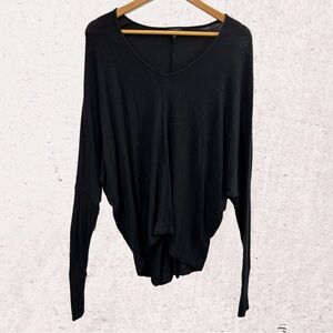 Black Oversized Long Sleeve Blouse